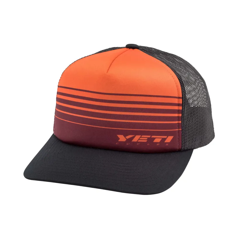 Yeti Race Stripes Foam Trucker Hat in Orange