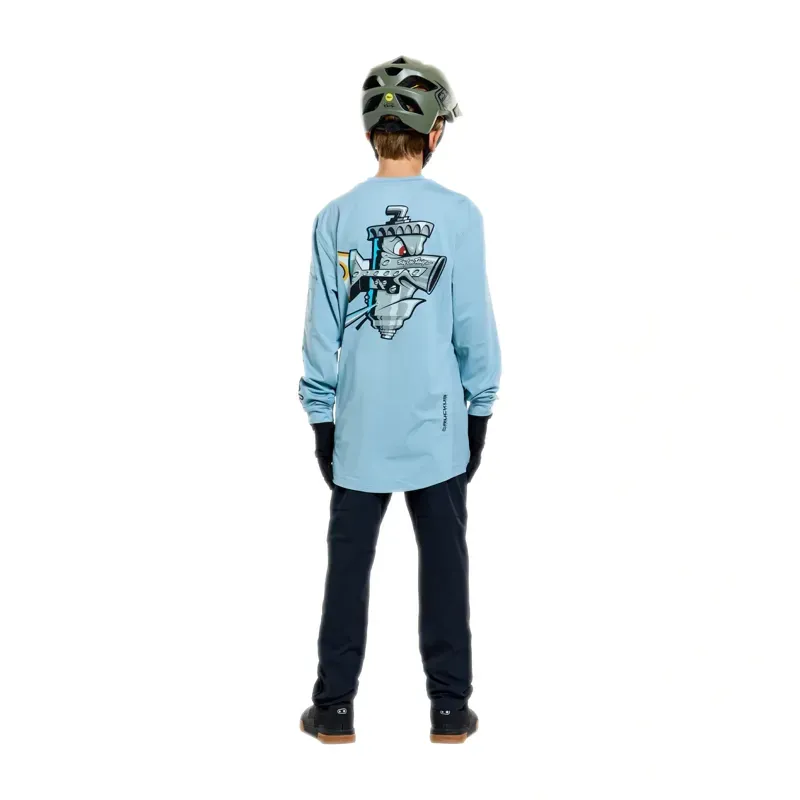 Troy Lee Designs Youth Ruckus Ride Carbs Long Sleeve T-Shirt Dawn Blue-4