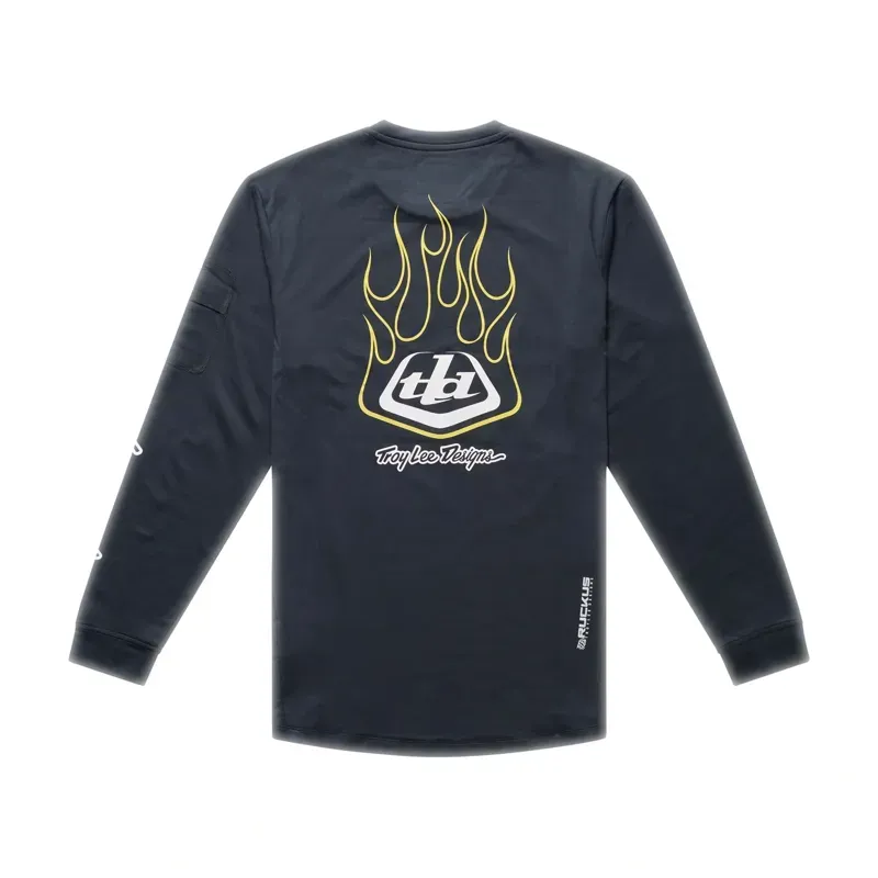 Troy Lee Designs Youth Ruckus Ride Long Sleeve T-Shirt in Pressed Carbon-1