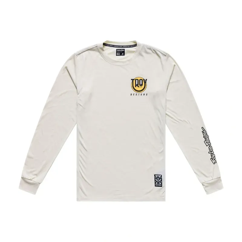 Troy Lee Designs Youth Skyline Ride Happy Long Sleeve T-Shirt in Pumice