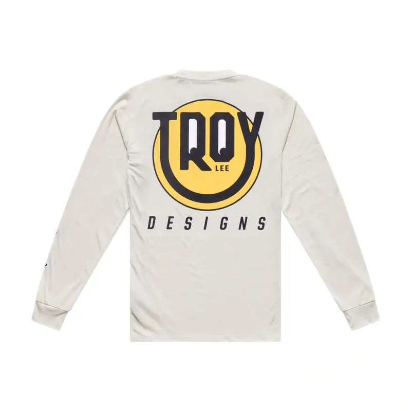 Troy Lee Designs Youth Skyline Ride Happy Long Sleeve T-Shirt in Pumice-1