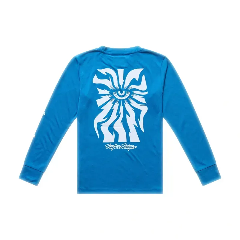 Troy Lee Designs Youth Skyline Ride One Eye Long Sleeve T-Shirt in Aero Blue-1
