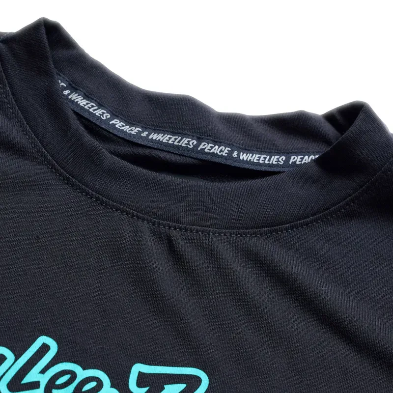 Troy Lee Designs Signature Skyline Ride Youth Short Sleeve Jersey in Black/Real Teal-3