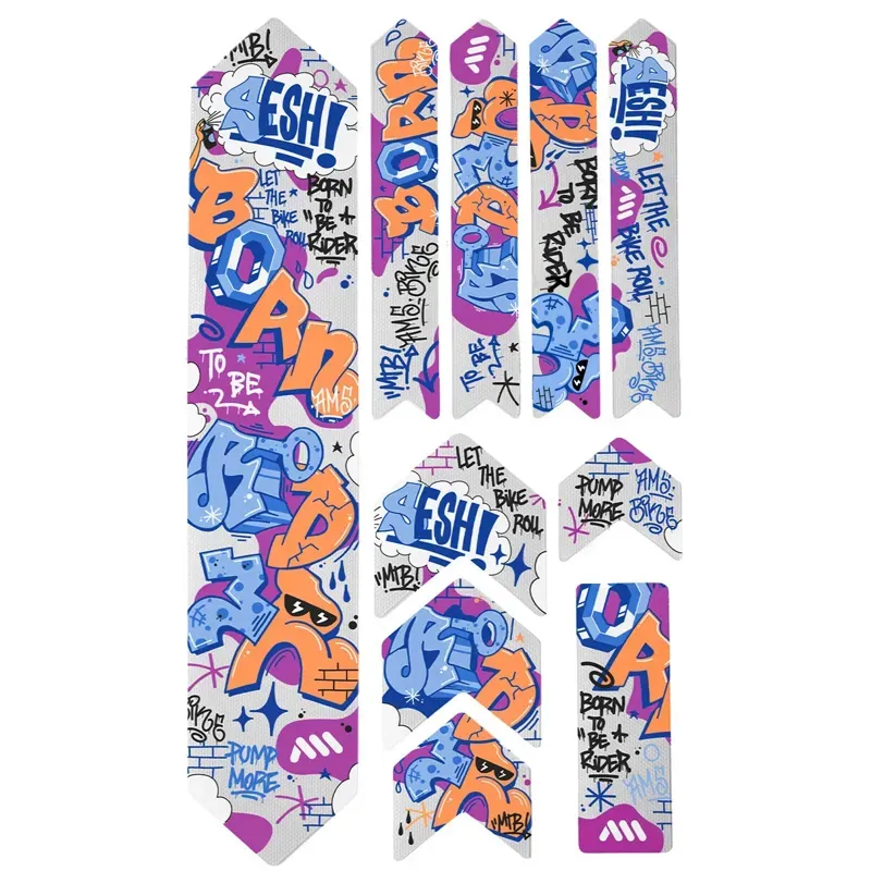 All Mountain Style Extra Honeycomb Frame Guard - Born to Be Rider/Blue