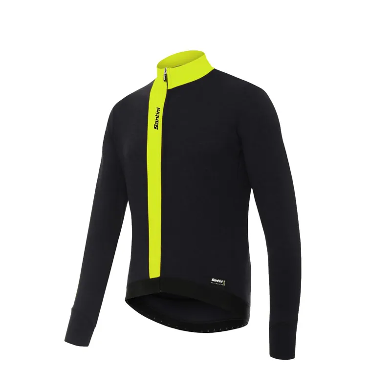 SANTINI ORIGINE WINTER LONG SLEEVE JERSEY BLACK/YELLOW